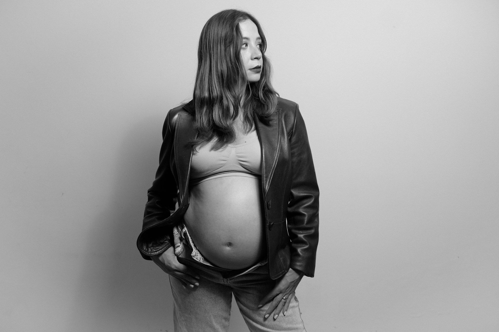 A pregnant woman with a soon to be born human